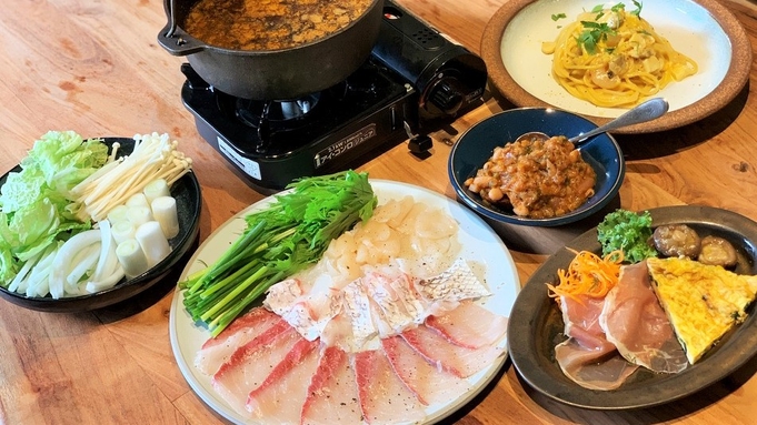 連泊プラン★季節の魚料理ディナー＆グラスフェットビーフのリブステーキディナー